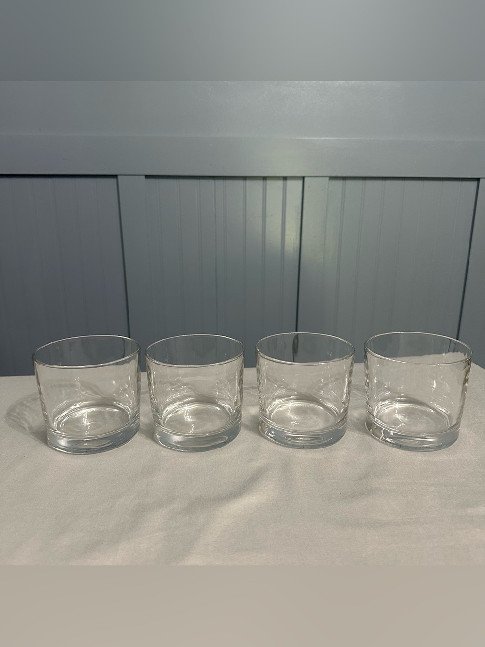 Set of 4 Bormioli Rocco Vitrosax Clear Glass Lowball Tumbler Old Fashioned Italy